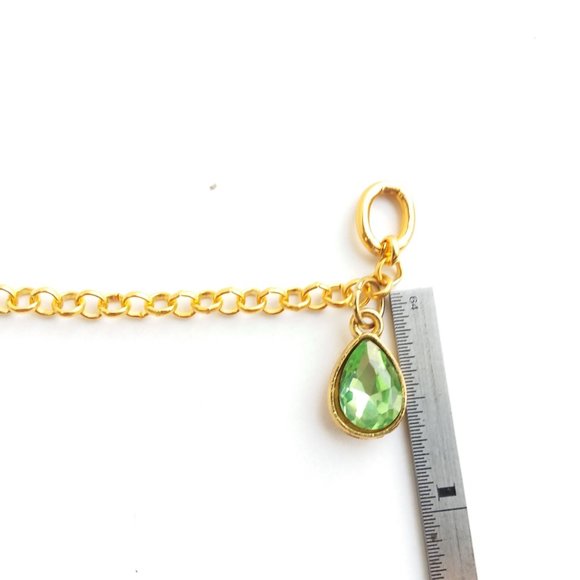 Green rhinestone shoe charm Roller Skate shoelace accessory chain - Picture 5 of 7